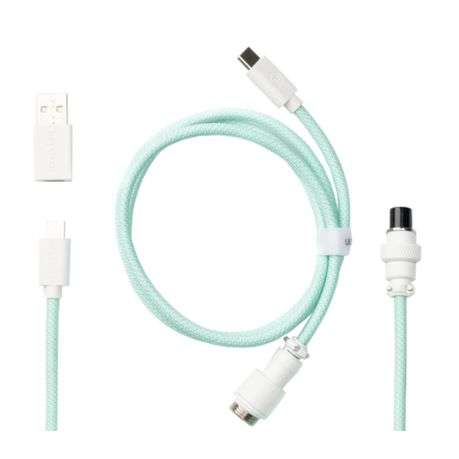 Keychron - Coiled Aviator Cable - Mint/Straight - Keychron - Coiled Aviator Cable - Mint/Straight