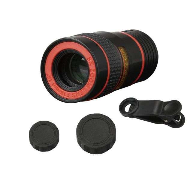 Universal 8x Zoom Telescope Camera Lens with Clip for Smartphone & Tablets - OPEN BOX