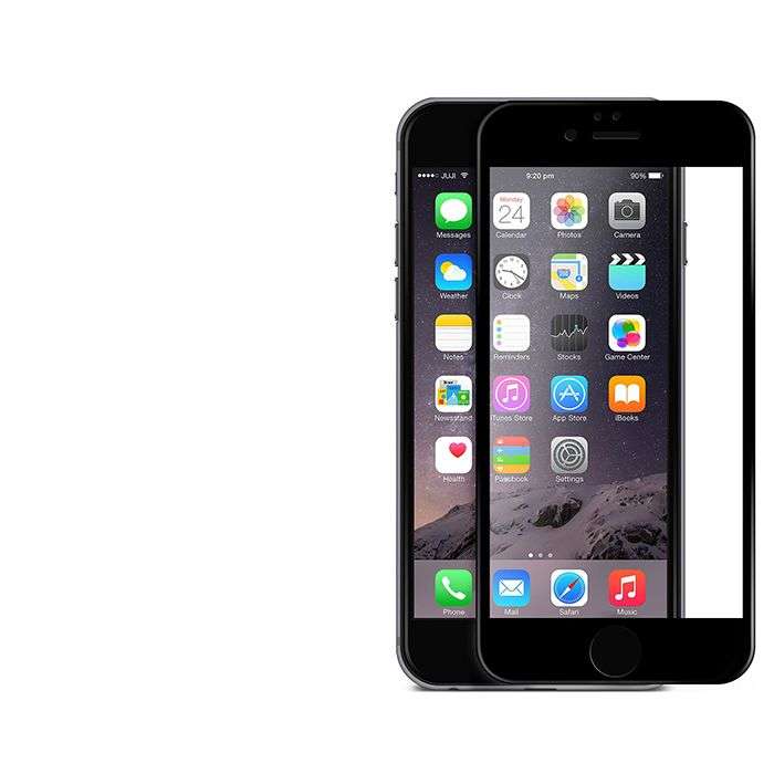 iPhone 6 & 6S Full cover 3D Tempered Glass Black