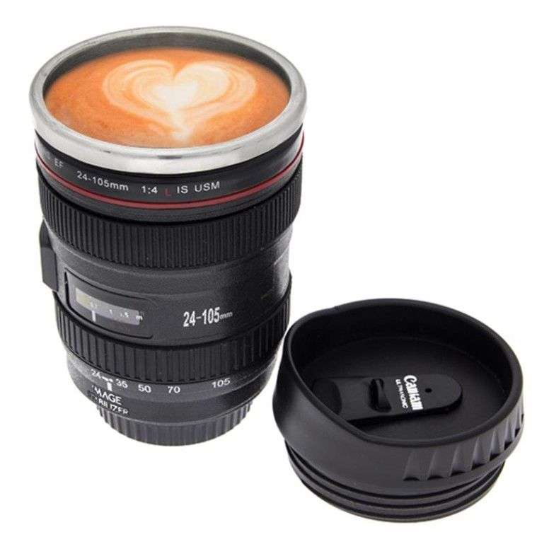Camera Lens Cup Style EF 24-105 Coffee Tea Travel Mug Stainless Steel Lens Shaped Coffee Cup