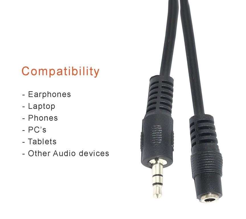 BULK FROM 6 // AUX MALE TO  FMALE  CABLE 1.5M