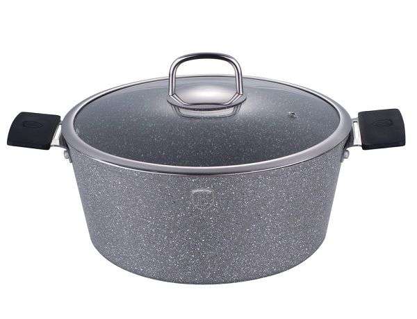Berlinger Haus - 24 cm Stone Touch Line Casserole With Glass Lid - Gray (READ THE DESCRIPTION)