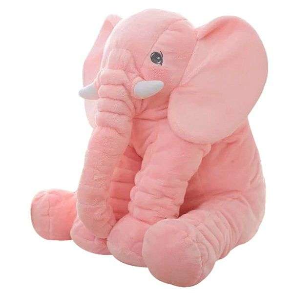 Stuffed Elephant Plush Pillow - Pink (TORN ON THE EAR)