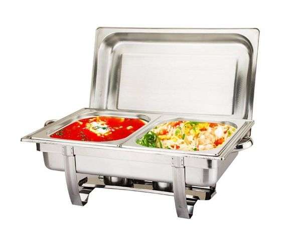 Stainless Steel 11 Liter Dual Tray Chafing Dish - Food Warmer (DISPLAY MODEL)