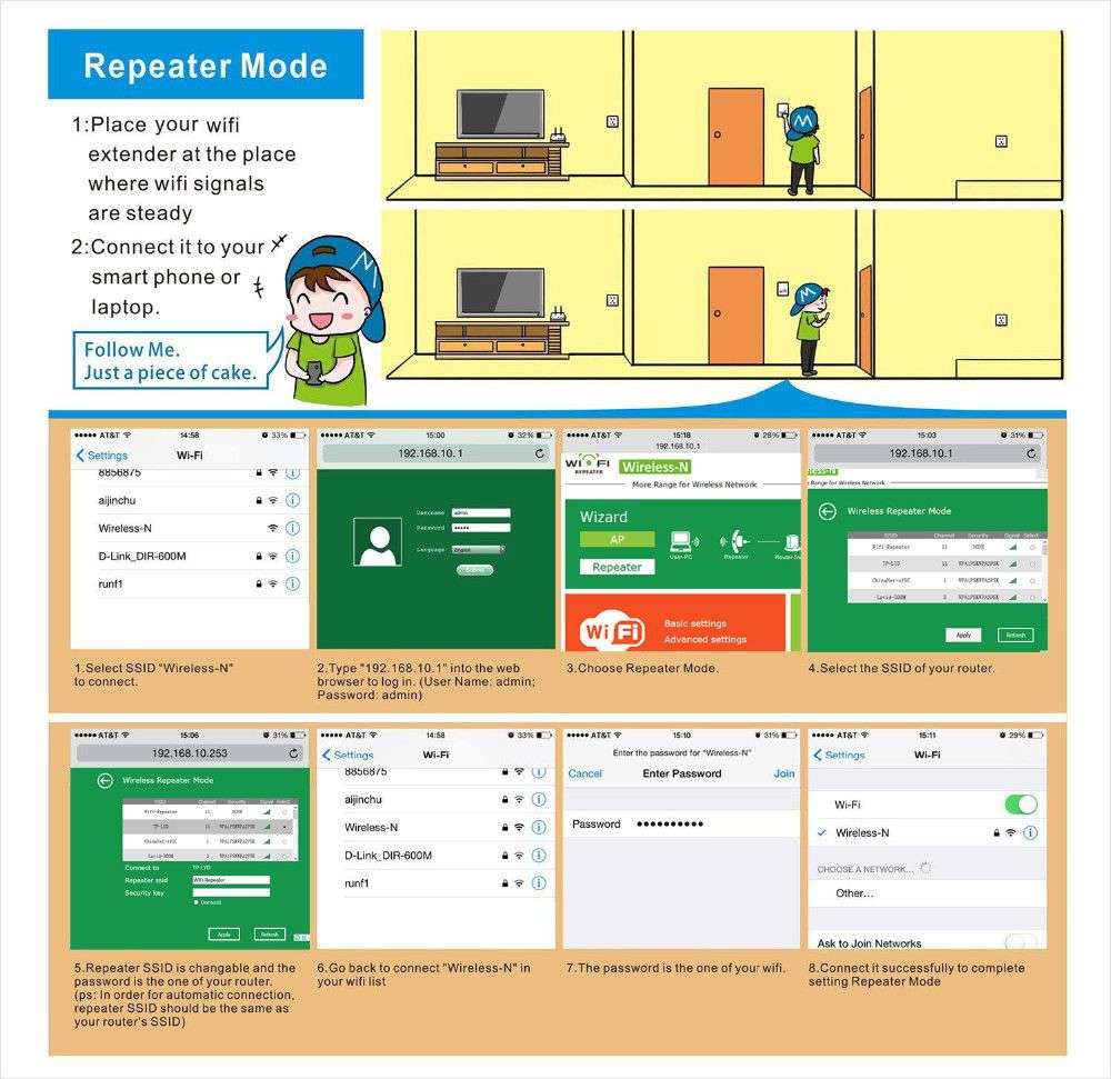 Wireless wifi signal booster extender