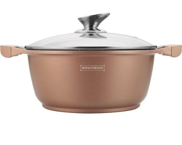 Royalty Line - 34 cm Ceramic Coating Casserole With Glass Lid - Copper (READ THE DESCRIPTION)