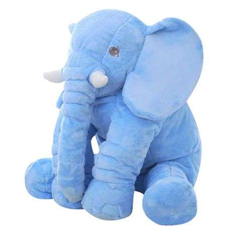 Stuffed Elephant Plush Pillow - Blue