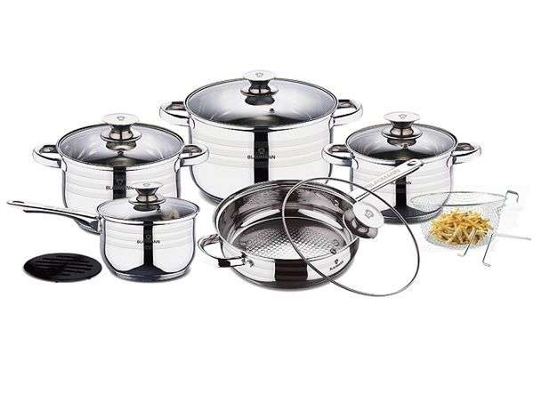 Blaumann 13 Piece Stainless Steel Induction Bottom Cookware Set - Gourmet Line(READ THE DESCRIPTION)