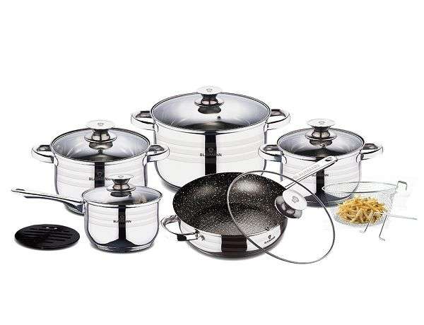 Blaumann 13 Piece Stainless Steel Induction Bottom Cookware Set - Gourmet Line(READ THE DESCRIPTION)