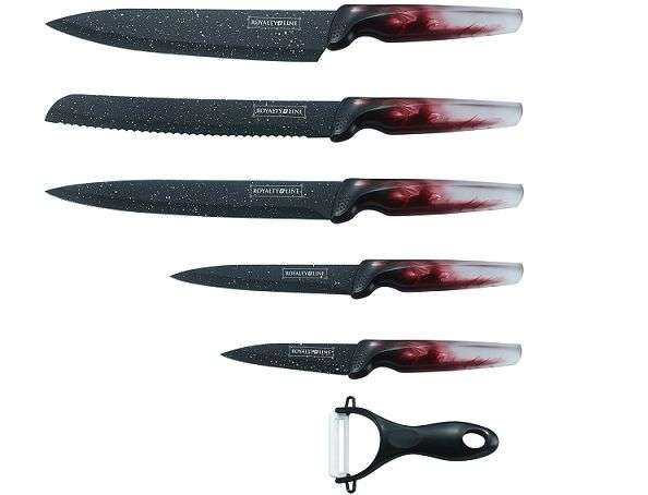 Royalty Line 4 Pieces Non-Stick Marble Coating Knife Set + Peeler (READ THE DESCRIPTION)