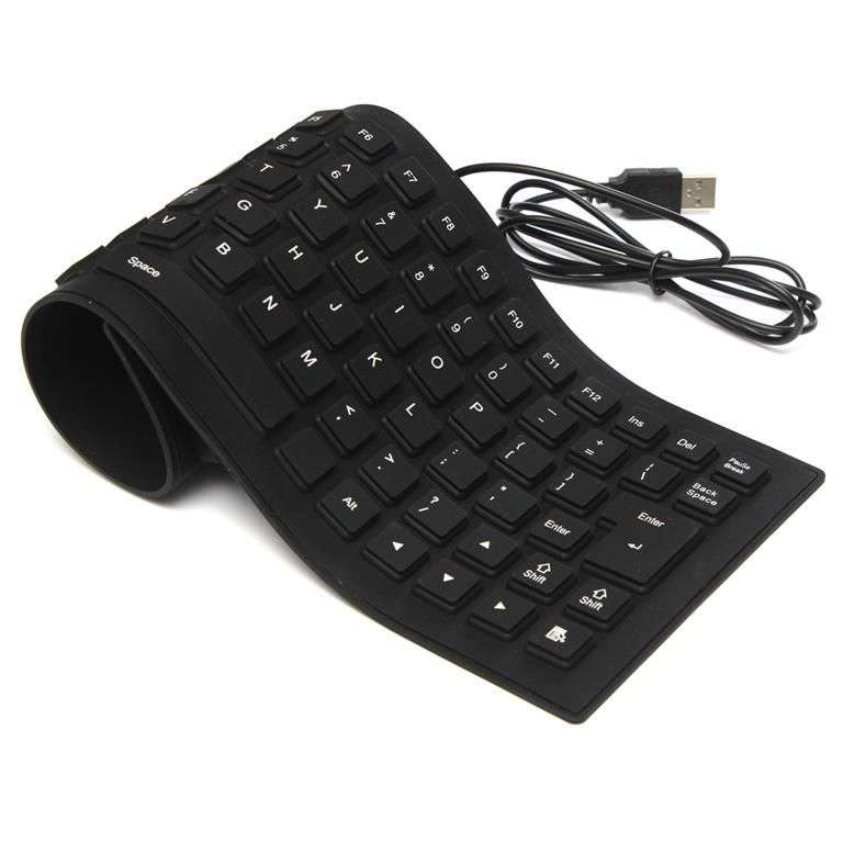 Silicone USB Flexible Keyboard - Black- OPEN BOX
