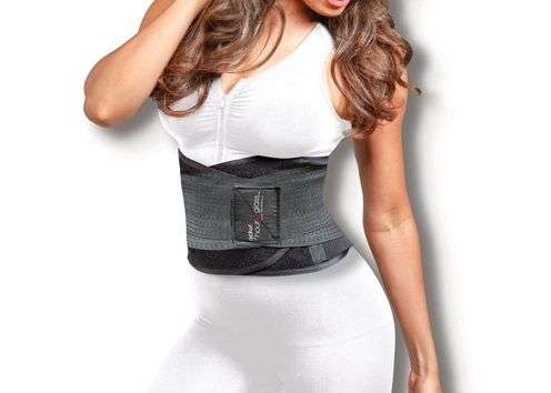 GENIE HOUR GLASS WAIST TRAINING BELT BLACK -NEW-LOOK 2 SIZES SLIMMER INSTANTLY-S/M or L/XL
