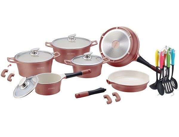 Royalty Line 21 Pieces Ceramic Coating Cookware Set - Copper (READ DESCRIPTION)