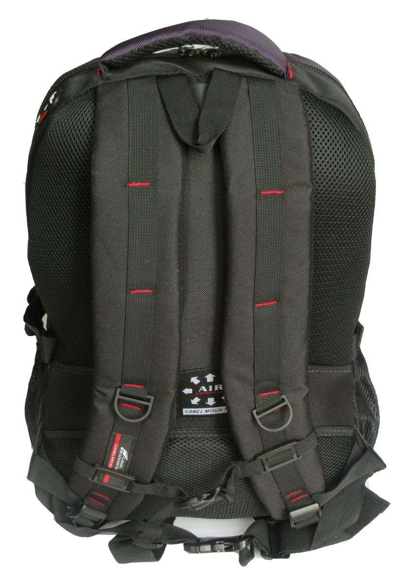Camel Mountain Laptop Backpack - Black & Purple