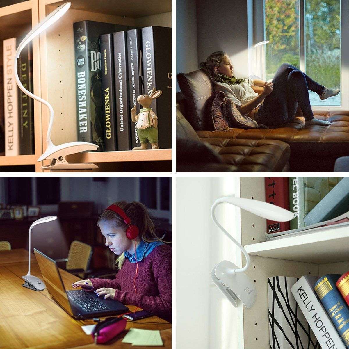 LED Book Reading Light - White