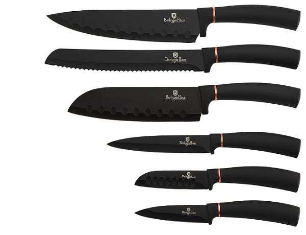 Berlinger Haus 6 Pieces Marble Coating Knife Set - Black Rose Gold Collection (READ THE DESCRIPTION)