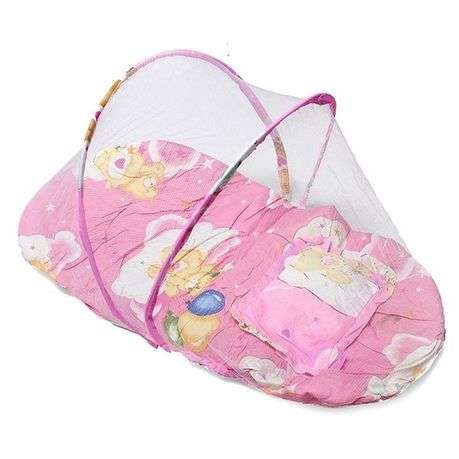 Baby Bed with Mosquito Tent - Pink (DISPLAY MODEL)
