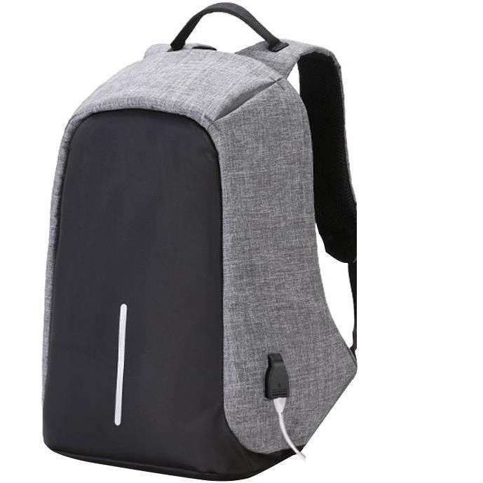Anti-Theft Waterproof Travel Laptop Backpack - black- grey and navy blue