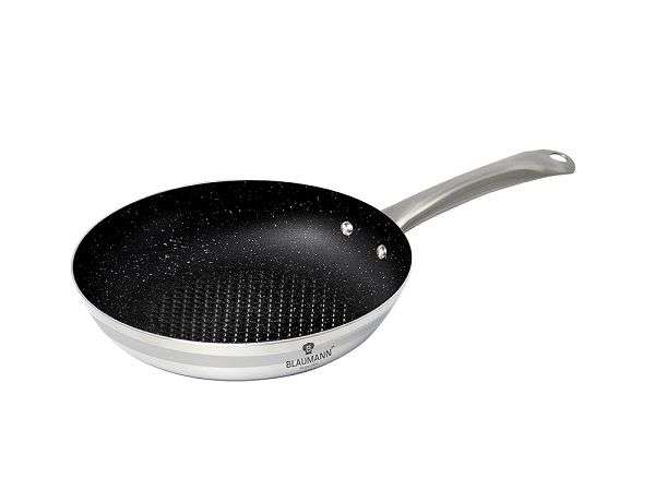 Blaumann 24cm Stainless Steel Marble Coating Fry Pan - Gourmet Line(SLIGHTLY SKEWED)