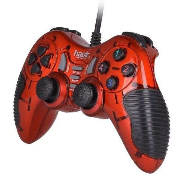 Havit USB 2.0 Wired Vibration Gamepad - Red (DISPLAY MODEL)