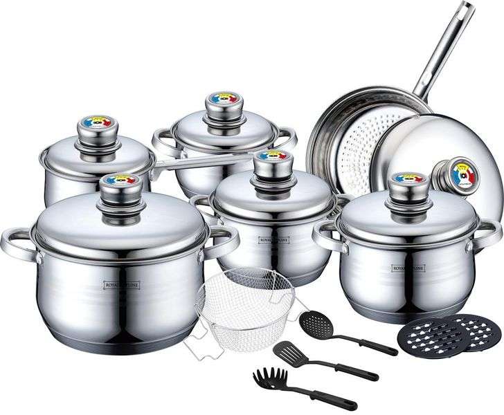 Royalty Line - 16 Pieces Stainless Steel Cookware Set with Lids (READ THE DESCRIPTION)