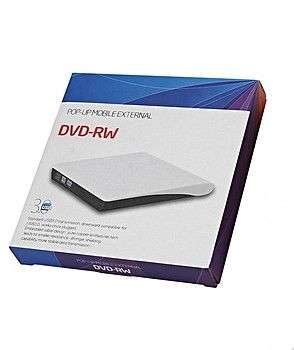 USB Pop-up Tray Loading Portable Mobile External DVD-RW - OPEN BOX