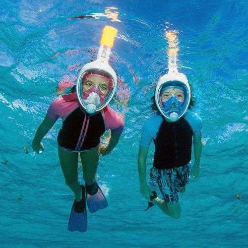 Dry Dive Snorkel Full Mask - blue and pink
