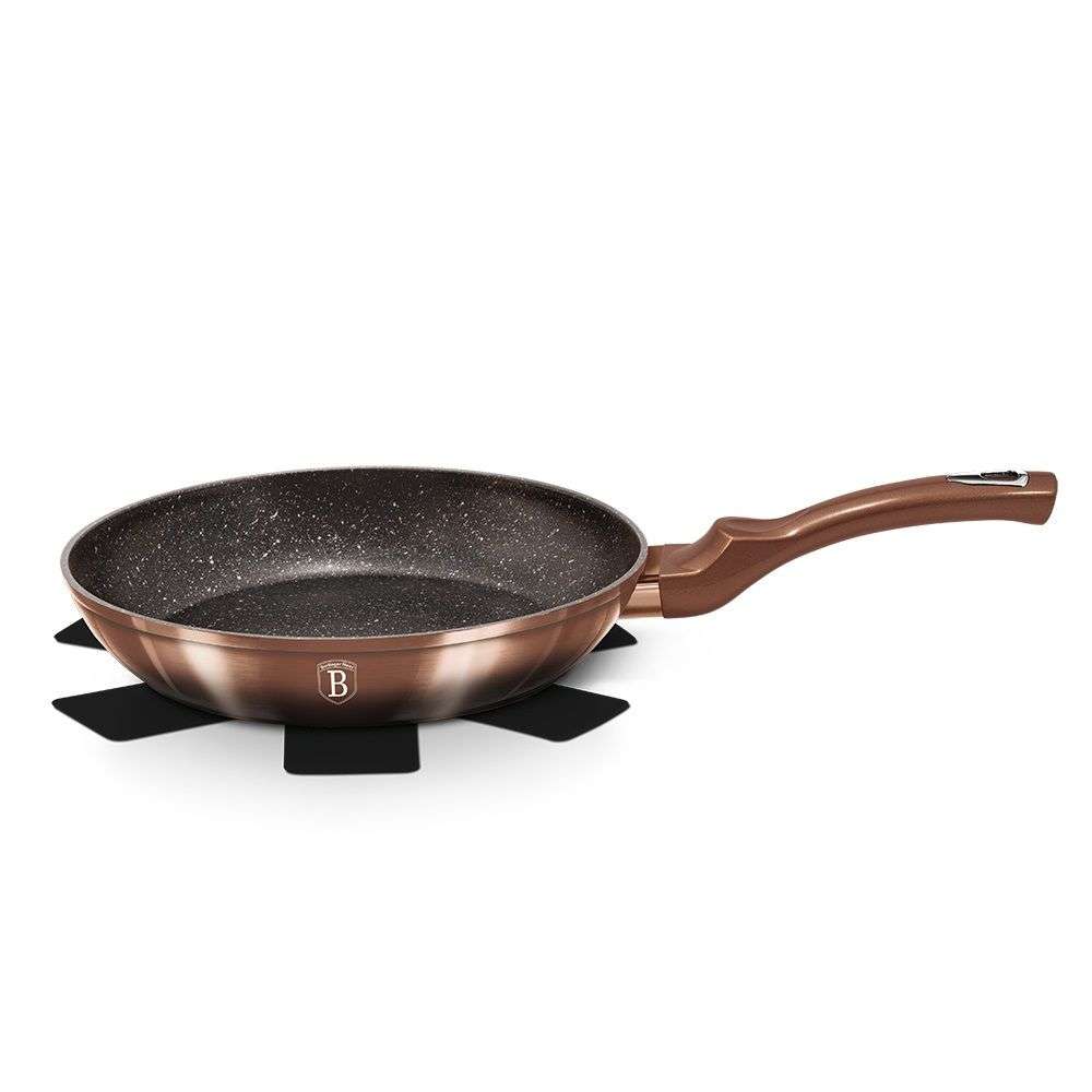 BELINGER HAUS 28 CM MARBLE COATING FRY PAN - ROSE GOLD NOIR(SECOND HAND)