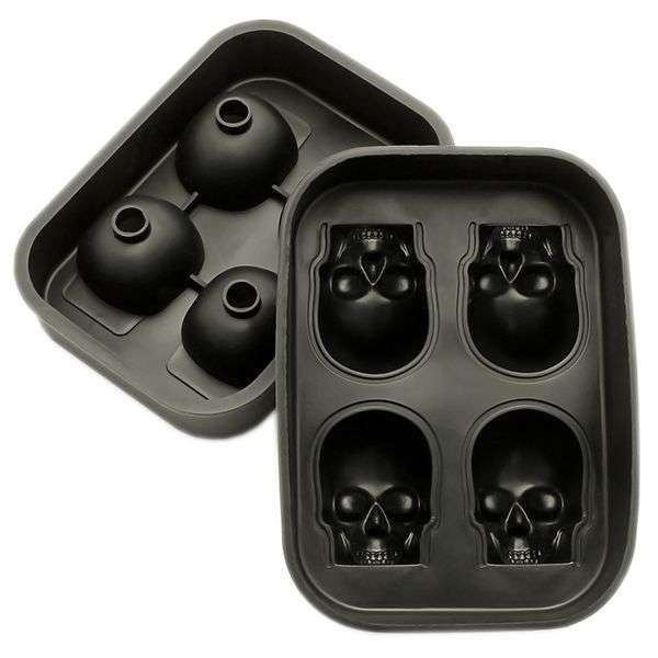 Kitchen Kult Skull Head Silicone Ice Tray - 4 Slots