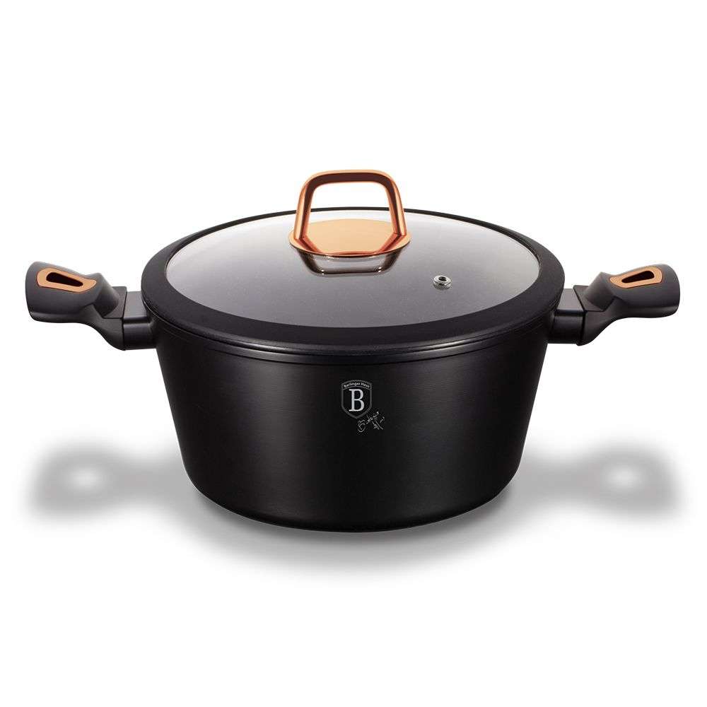 Berlinger Haus 28cm Marble Coating Casserole Pot - Black Rose Collection(Second hand)(No Lid)