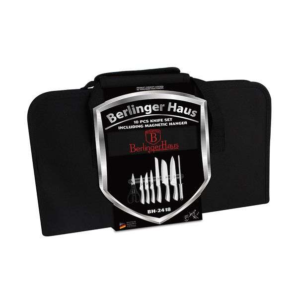 Berlinger Haus 10 Pieces Stainless Steel Knife Set with Magnetic Hanger & Bag (READ DESCRIPTION))