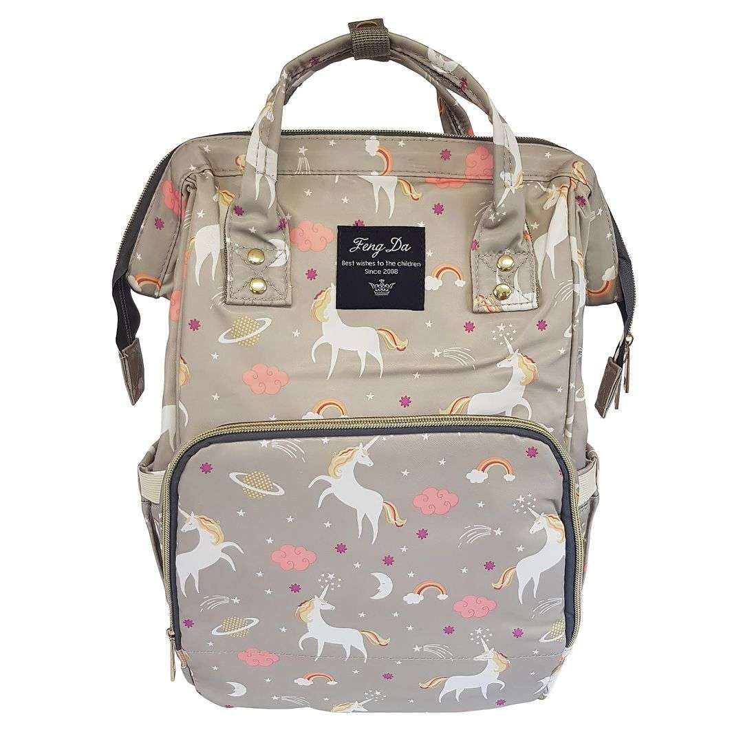 Multi-Functional Diaper Bag - Grey Unicorn (READ THE DESCRIPTION)