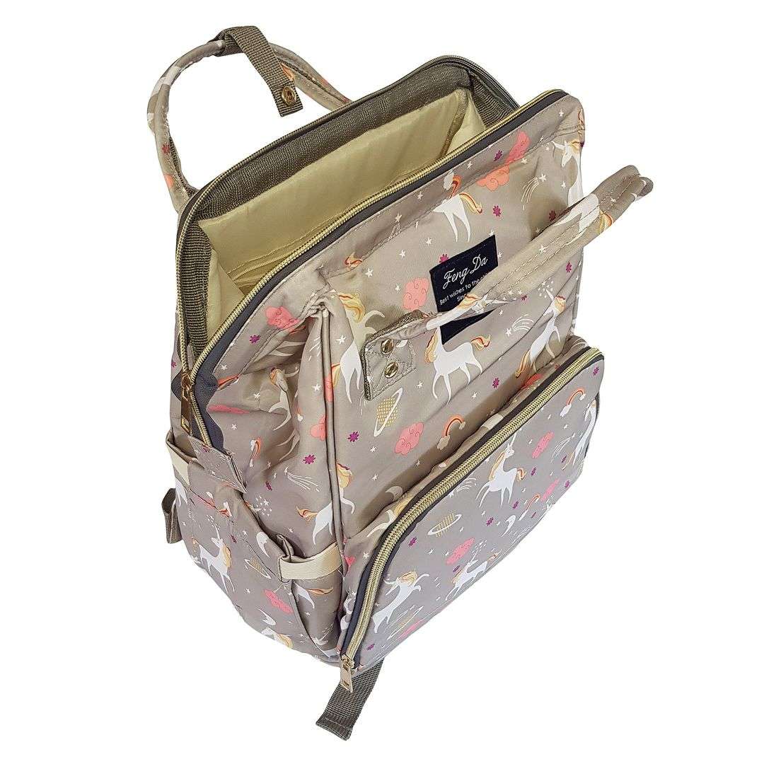 Multi-Functional Diaper Bag - Grey Unicorn (READ THE DESCRIPTION)