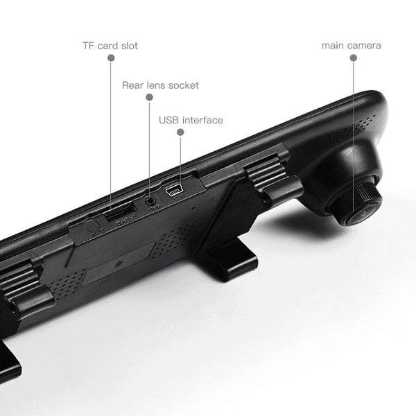 Rearview Mirror Dual Channel DVR Camera Recorder Dash Cam