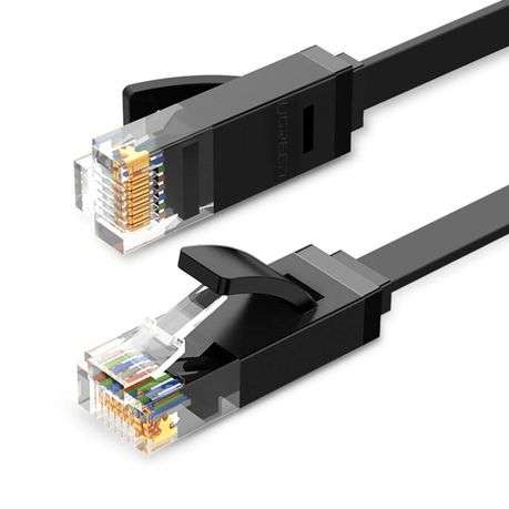 Ugreen - NW102 Cat6 U/UTP Flat Ethernet Cable 2m - Black - Ugreen - NW102 Cat6 U/UTP Flat Etherne...