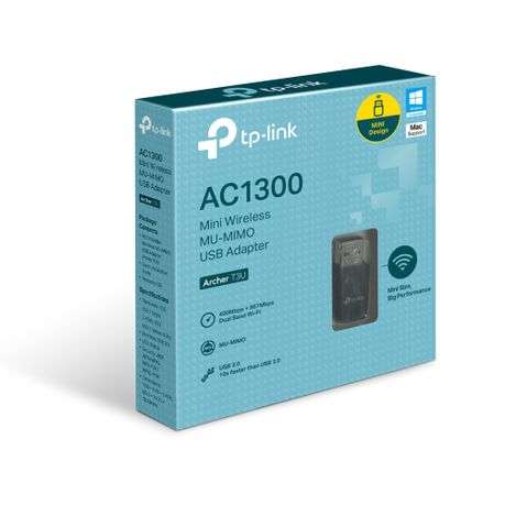Tp-Link - Archer T3U AC1300 Mini Wireless Dual Band USB Adapter - Tp-Link - Archer T3U AC1300 Min...