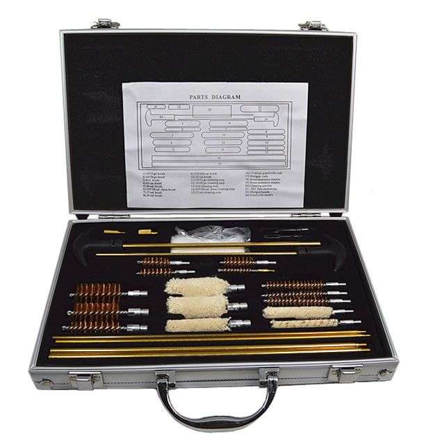 Rod Gun Cleaning Kit Aluminum Case Storage Multi Parts