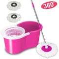 Rotating 360° Magic Spin Mop And Plastic Bucket Set-Purple