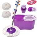 Rotating 360° Magic Spin Mop And Plastic Bucket Set-Purple