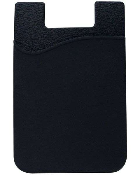 Cell Phone Stick-on Wallet Thin Silicone Credit Card Holder - Black