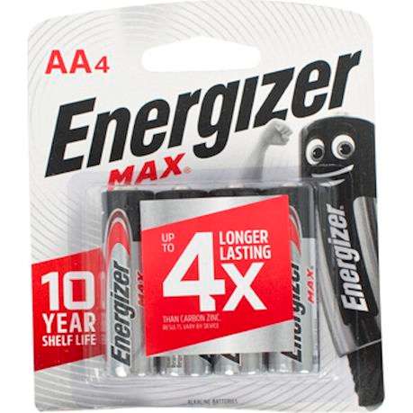 Energizer - 1.5v MAX Alkaline AA Battery Card 4 - Energizer - 1.5v MAX Alkaline AA Battery Card 4