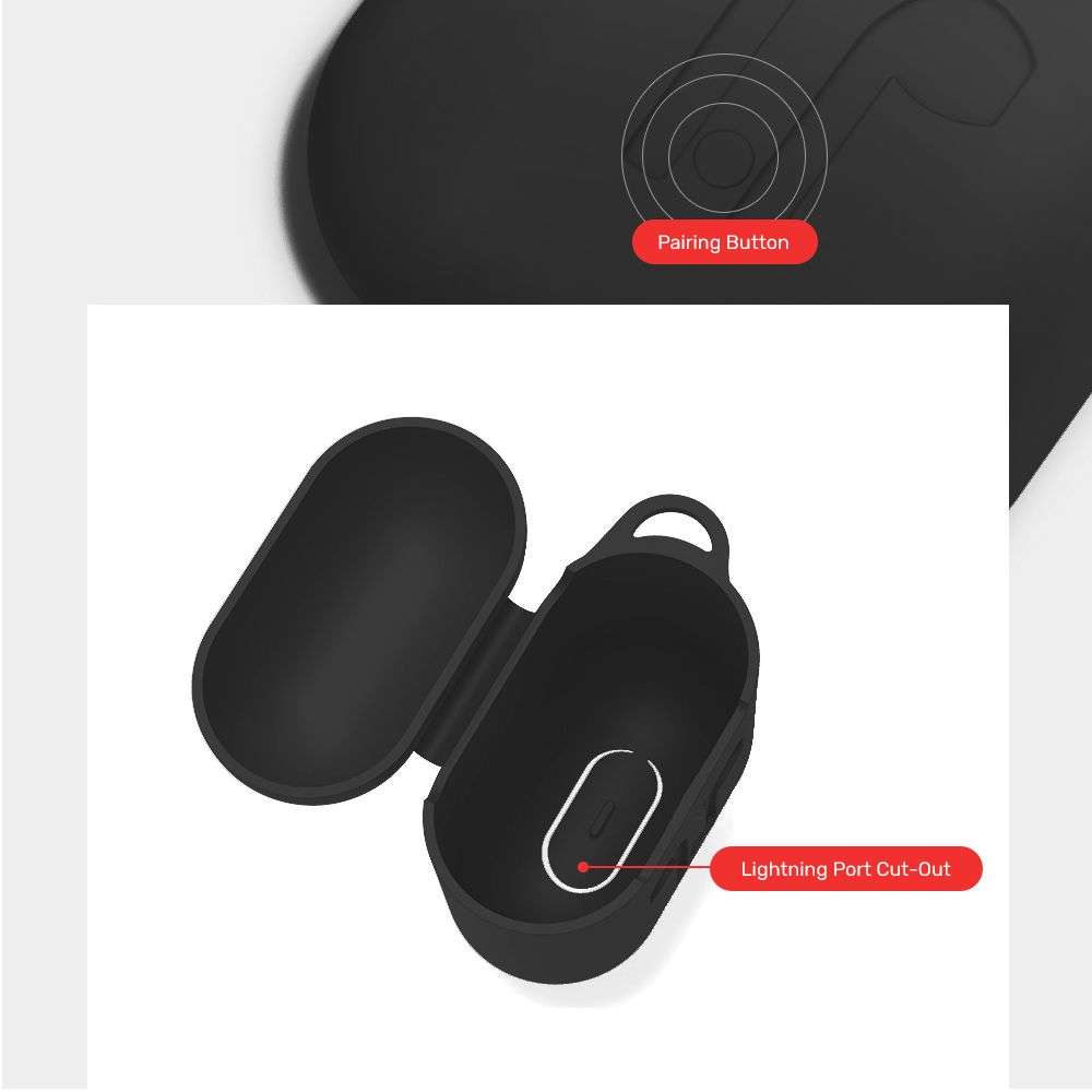 Protective Silicone Cover Compatible with Apple AirPods Charging Case - Black (Unboxed Item)