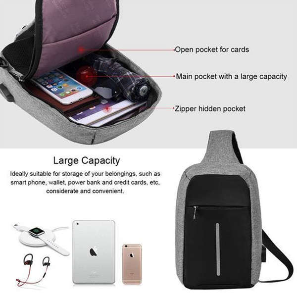 Anti-Theft Crossbody Bag with USB Charging Port
