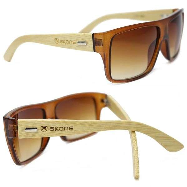 Skone Kaua'i Brown UV400 Protection Bamboo Sunglasses - Gradient Brown