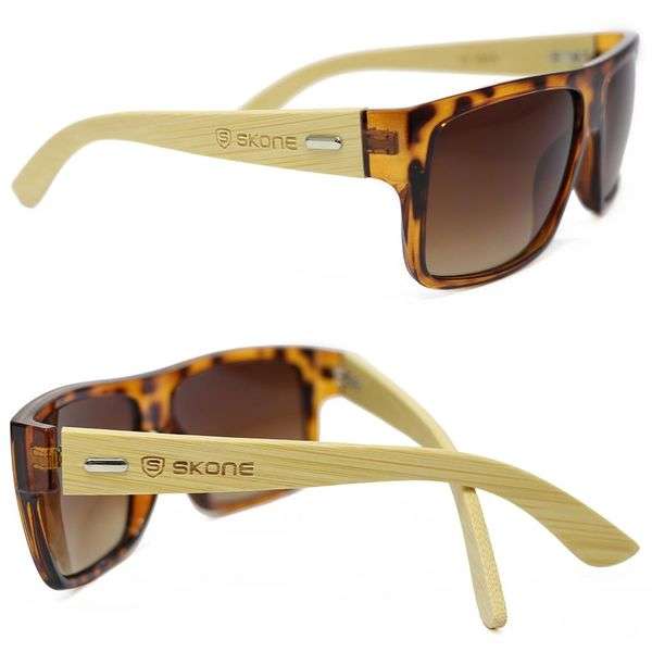 Skone Kaua'i Tortoise Shell UV400 Protection Bamboo Sunglasses