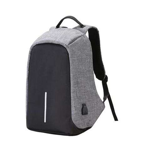 Anti theft USB Backpack GREY