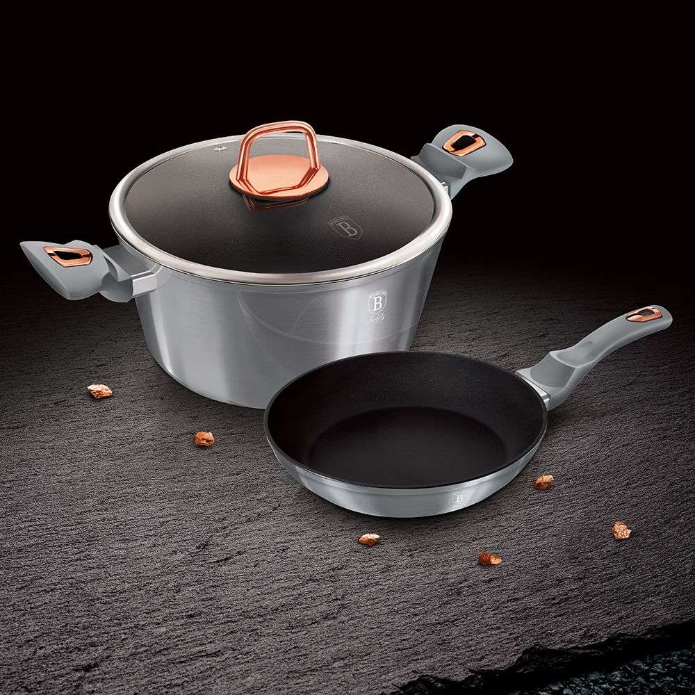Berlinger Haus 3 Pieces  Marble Coating Induction Cookware Set - Carbon (DISPLAY MODEL)