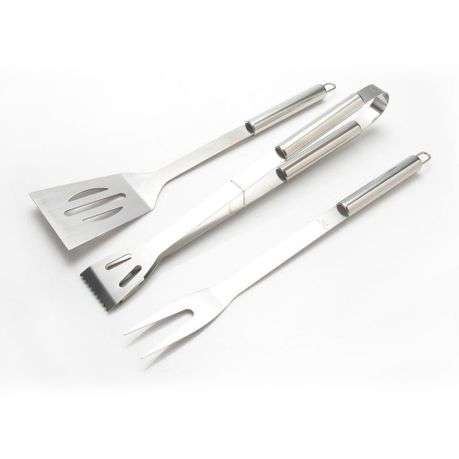 3 Piece Stainless Steel Braai & Barbecue Utensil Set