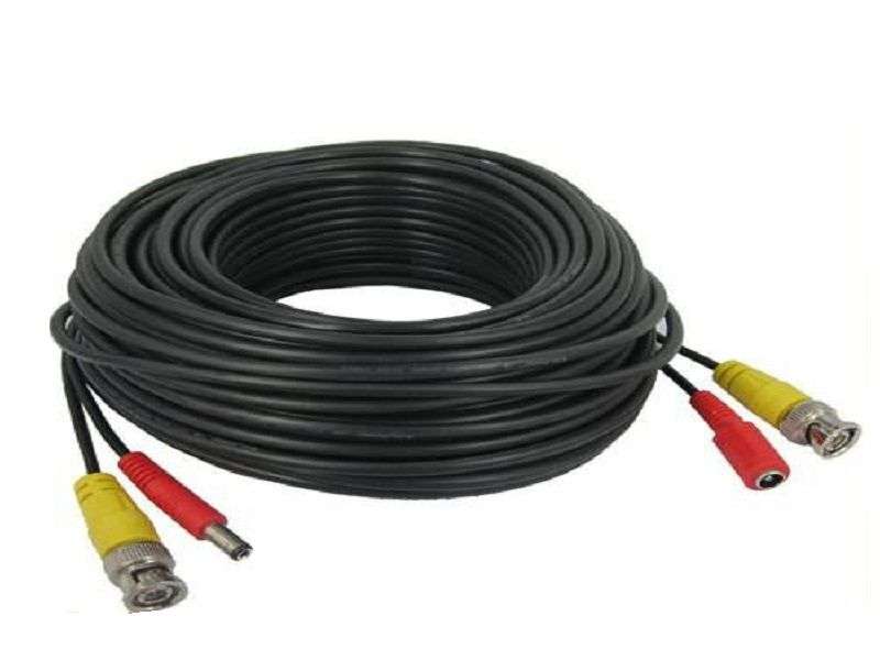 20M Power & Video CCTV Camera Cable - Black