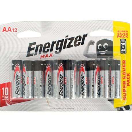 Energizer - 1.5v MAX Alkaline AA Battery Card 12 - Energizer - 1.5v MAX Alkaline AA Battery Card 12